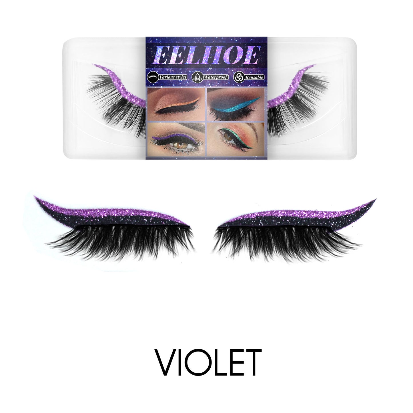 EELHOE glue-free imitation Mink Hair False Eyelashes Self-adhesive False Eyelashes European and American 3d Eyelash eyeshadow Eyeliner