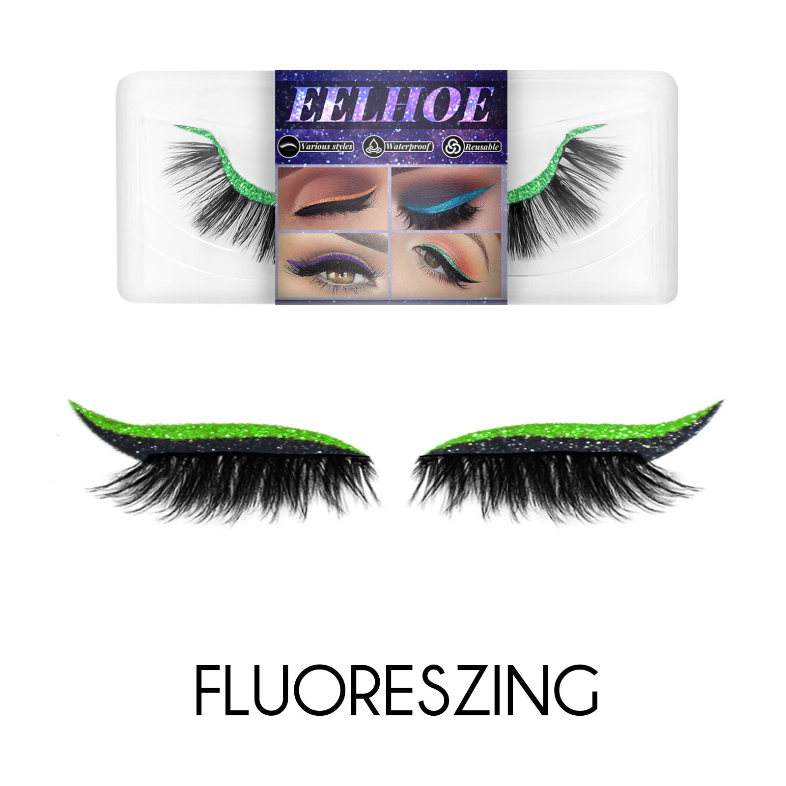 EELHOE glue-free imitation Mink Hair False Eyelashes Self-adhesive False Eyelashes European and American 3d Eyelash eyeshadow Eyeliner