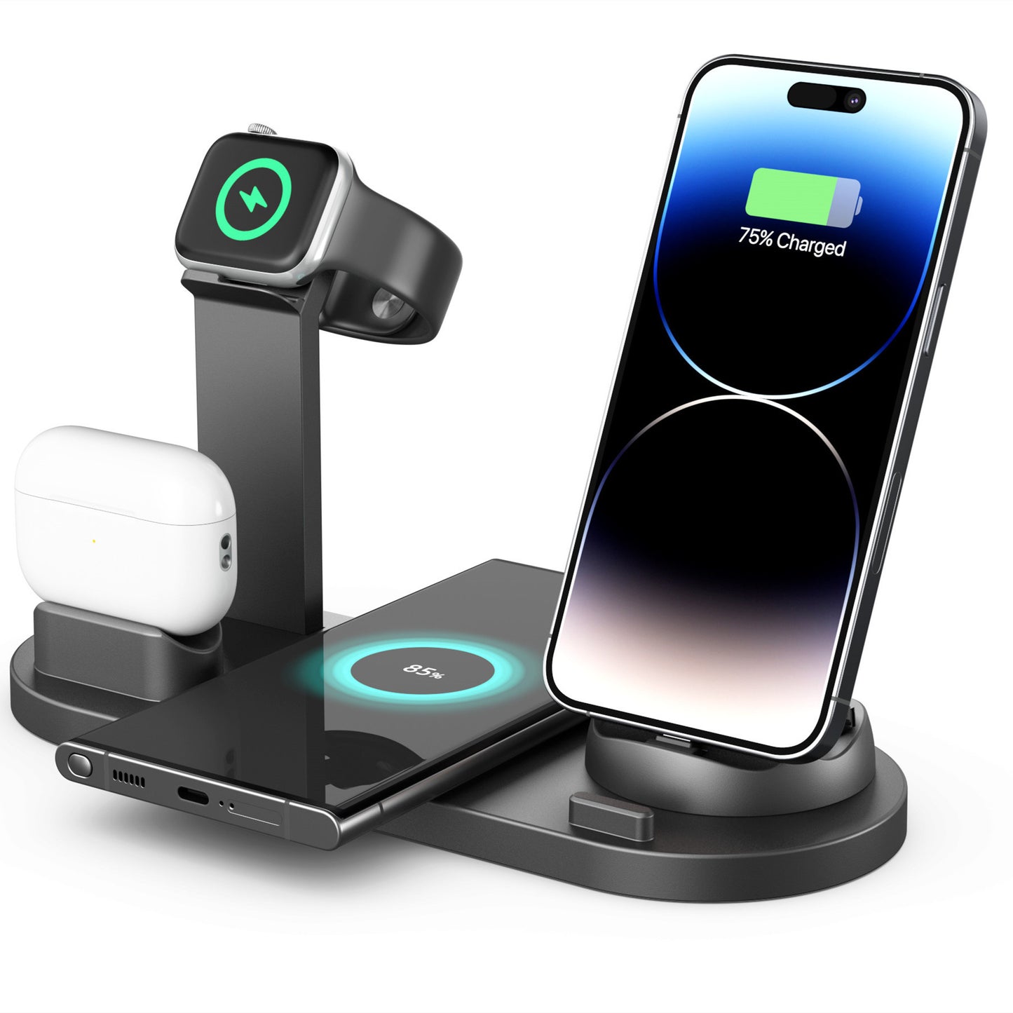 Multifunctional Four-in-one Mobile Phone Wireless Charging Base Suitable For Wireless Charging Of Apple Mobile Phones Airpods Iwatch