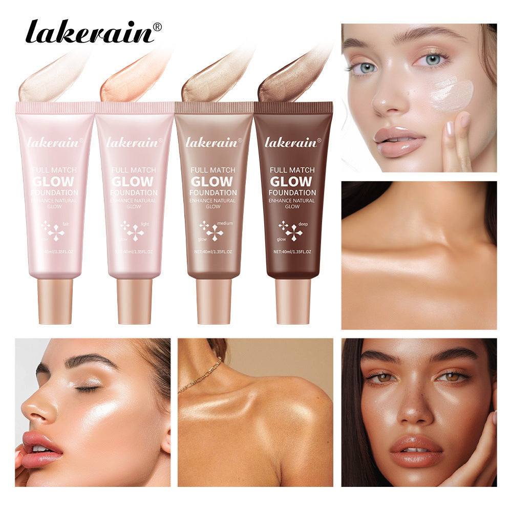 Lakerain Brightening Liquid Foundation Face Brightening Natural Three-dimensional Naked Makeup Fine Flash Moisturizing Liquid Foundation