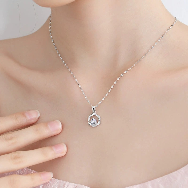 Mobius Ring Necklace S999 Foot Silver Light Luxury Niche Collarbone Chain Sterling Silver Necklace For Girlfriend Valentine&#039;s Day Gift