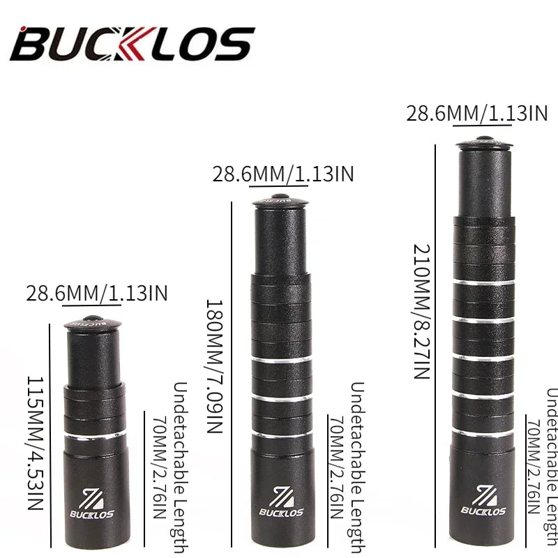 BUCKLOS Bicycle Fork Stem Rise Up 115mm 180mm 210mm Bike Stem Height Extender Road Mountain Bike Handlebar Raise Adapter