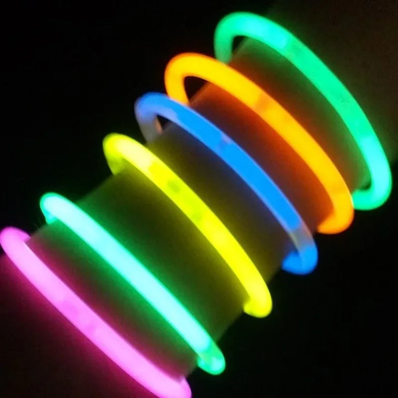 50/5Pcs Fluorescence Sticks Party Multicolor Glowing Stick Bright Colorful Light Bright Bendable Glow Bracelet Party Supplies