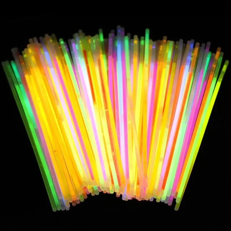 50/5Pcs Fluorescence Sticks Party Multicolor Glowing Stick Bright Colorful Light Bright Bendable Glow Bracelet Party Supplies