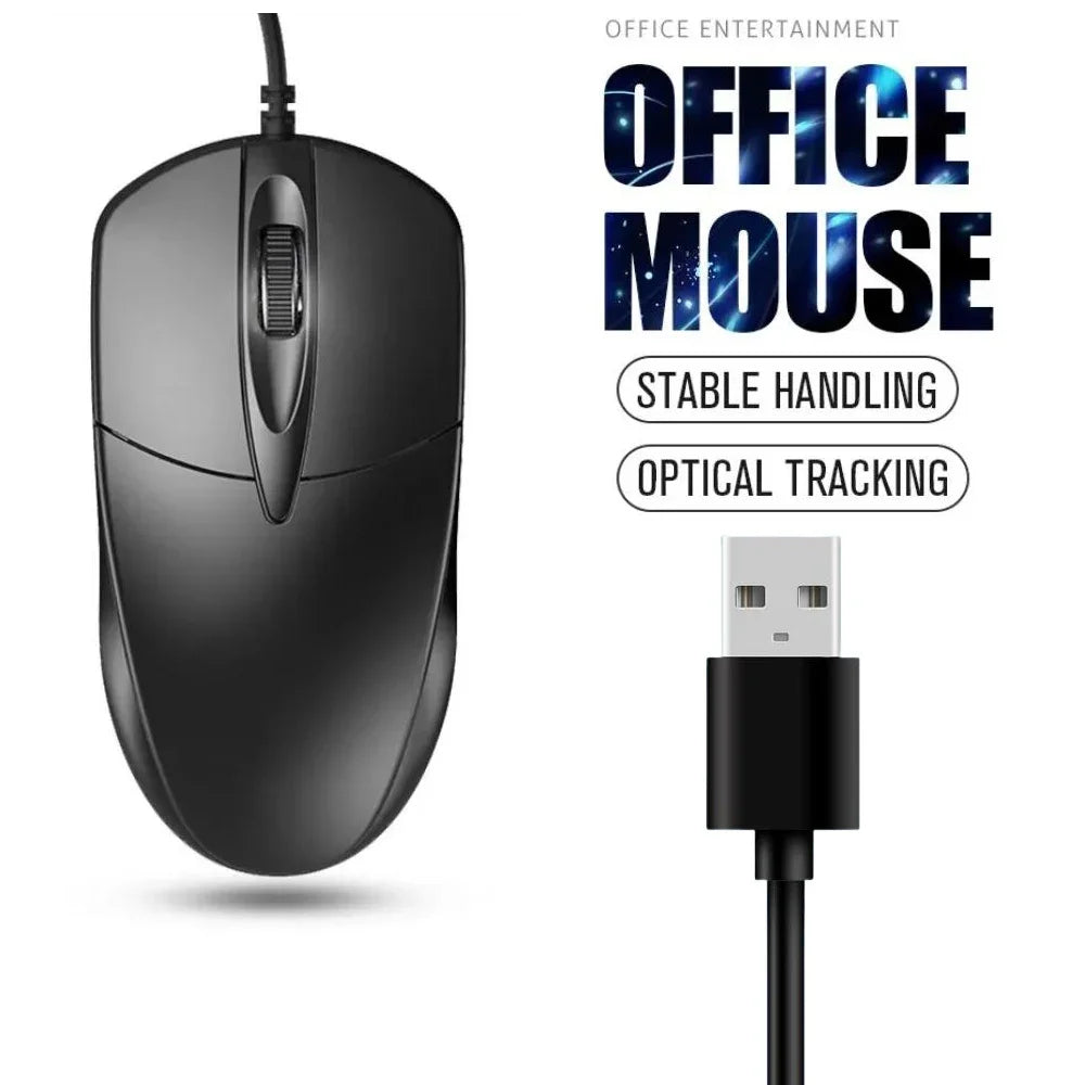 USB Optical Wired Mouse Laptop Home Office Mouse Anti Slip Roller 3D 1200DPI Game Mause Computer Accessories For PC Desktop