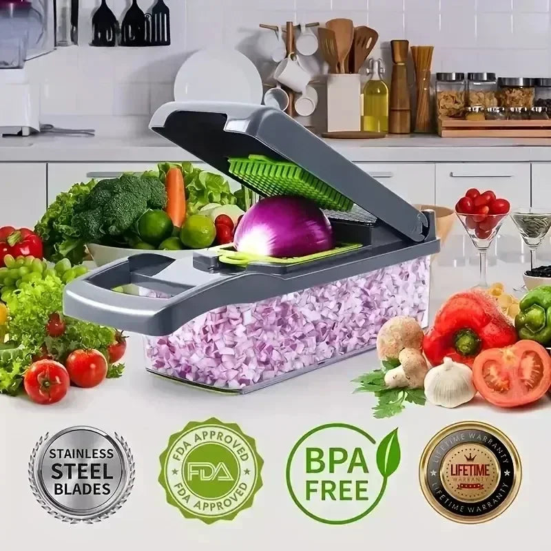 14/16 in 1 Multifunctional Vegetable Chopper Handle Food Grate Food Chopper Vegetable Slicer Dicer Cut Kitchen Items Cocina