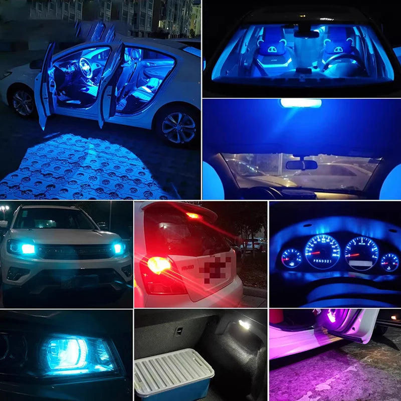 W5W Led T10 Car Light COB Glass 6000K White 12V Auto Automobiles License Plate Lamp Dome Reading Lamps DRL Bulb Accessories