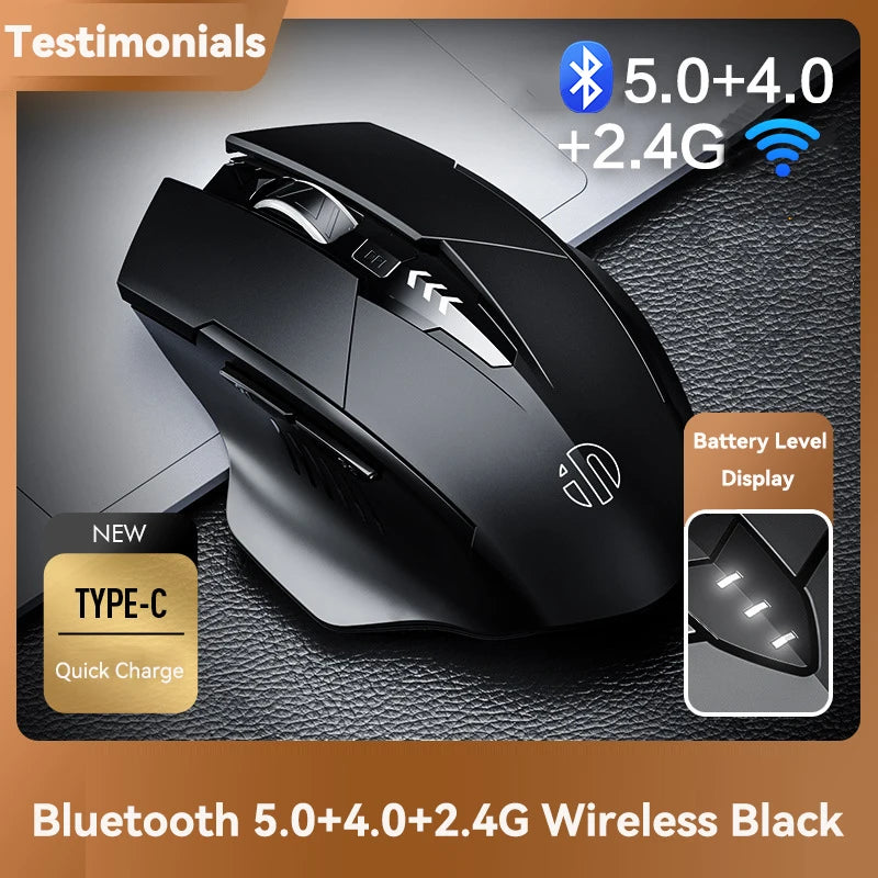 Bluetooth Rechargeable Wireless Mouse 2.4G PM6 Wireless Mouse Office Mute Support PC Laptop Tablet Gamer Mouse For Computer