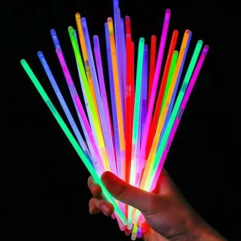 50/5Pcs Fluorescence Sticks Party Multicolor Glowing Stick Bright Colorful Light Bright Bendable Glow Bracelet Party Supplies