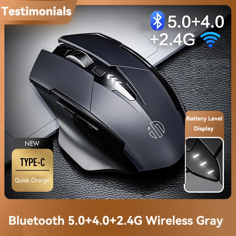 Bluetooth Rechargeable Wireless Mouse 2.4G PM6 Wireless Mouse Office Mute Support PC Laptop Tablet Gamer Mouse For Computer