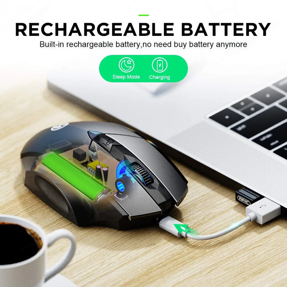 Bluetooth Rechargeable Wireless Mouse 2.4G PM6 Wireless Mouse Office Mute Support PC Laptop Tablet Gamer Mouse For Computer