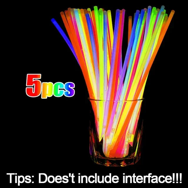 50/5Pcs Fluorescence Sticks Party Multicolor Glowing Stick Bright Colorful Light Bright Bendable Glow Bracelet Party Supplies