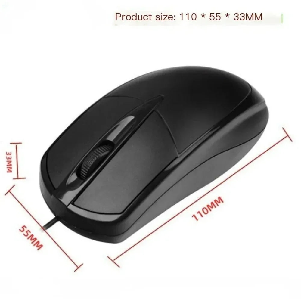 USB Optical Wired Mouse Laptop Home Office Mouse Anti Slip Roller 3D 1200DPI Game Mause Computer Accessories For PC Desktop