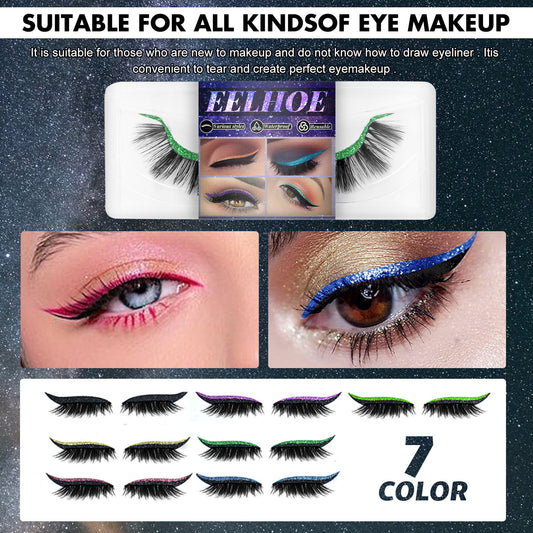 EELHOE glue-free imitation Mink Hair False Eyelashes Self-adhesive False Eyelashes European and American 3d Eyelash eyeshadow Eyeliner